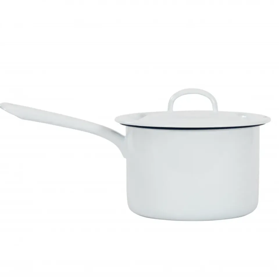 Saucepans^Kockums Jernverk Kockums saucepan with long handle 2.3 l, Kockums White (white) BlueWhite