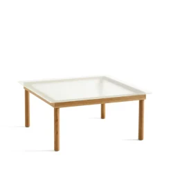 Coffee Tables^HAY Kofi coffee table, Oak-ribbed glass, 80 cm Beige
