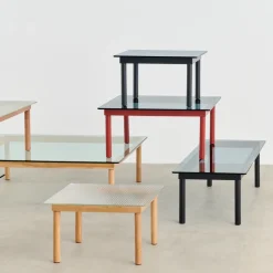 Coffee Tables^HAY Kofi coffee table, Oak-ribbed glass, 80 cm Beige