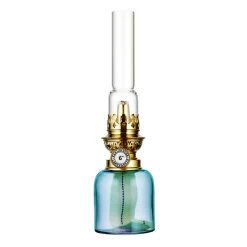 Oil & Kerosene Lamps^Karlskrona Lampfabrik Koholmen paraffin lamp, aquamarine Turquoise