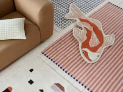 Broste Copenhagen Koi rug 97x130 cm, Pumkin Orange