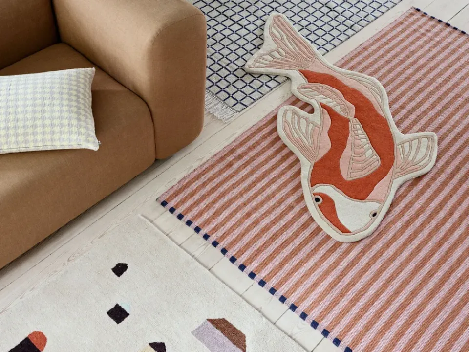 Broste Copenhagen Koi rug 97x130 cm, Pumkin Orange