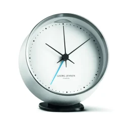 Discount Georg Jensen Koppel tabletop clock 10 cm, white-stainless steel Silver-colouredWhite