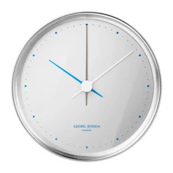 Clearance Georg Jensen Koppel wall clock Ø10 cm, Mirror Echo WhiteSilver-coloured