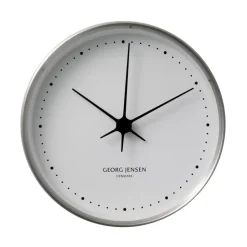 Discount Georg Jensen Koppel wall clock white-stainless steel, Ø 22 cm GreySilver-colouredWhite