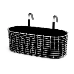 Balcony Furniture^KORBO balcony box, Acid-resistant steel Silver-coloured