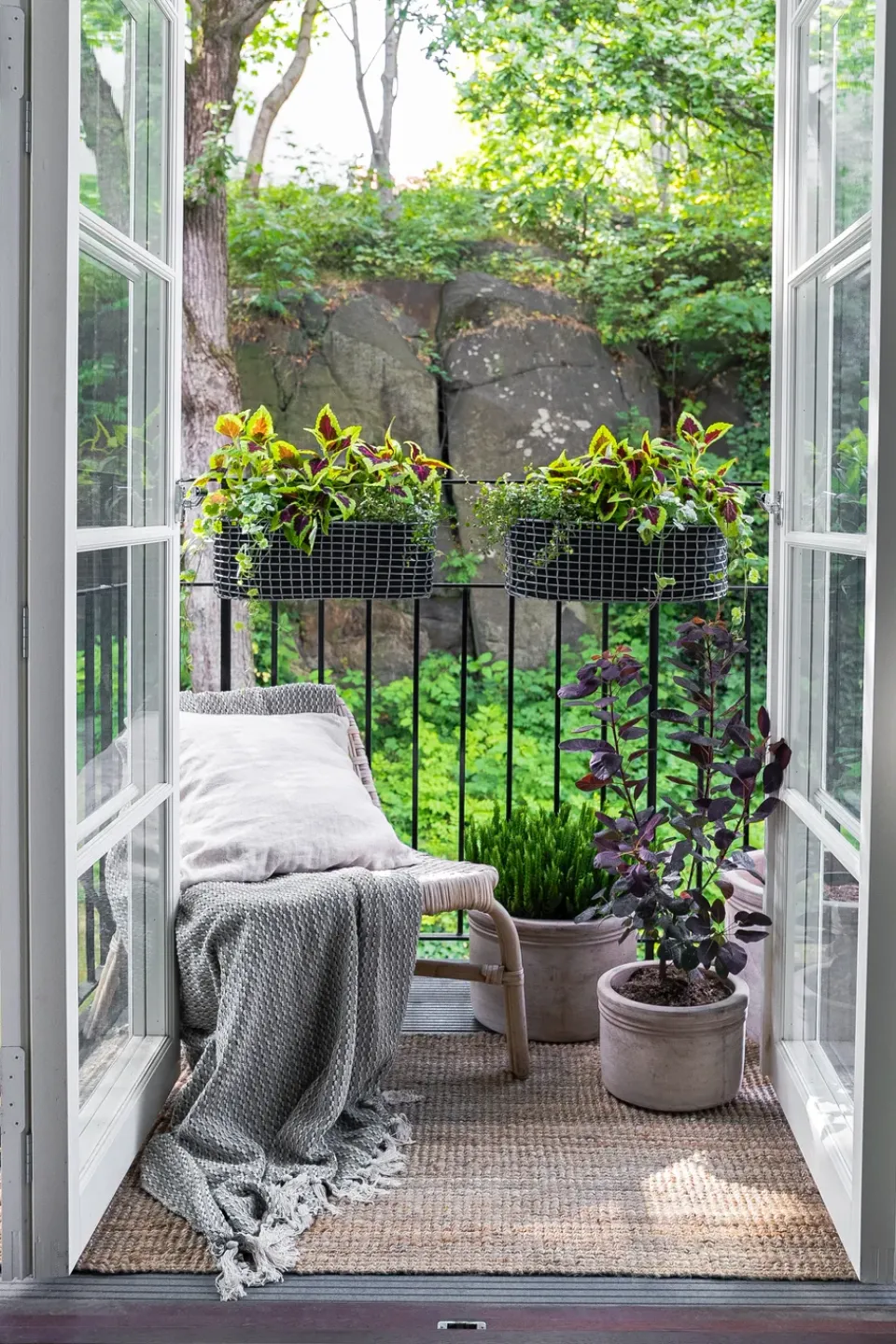 Balcony Furniture^KORBO balcony box, Acid-resistant steel Silver-coloured