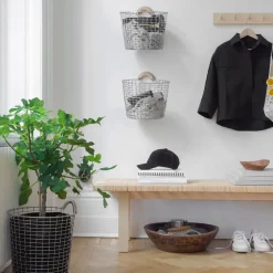 Clothes Racks, Coat Stands & Hangers|Clothes Racks, Coat Stands & Hangers^KORBO basket hanger wooden, ash Beige
