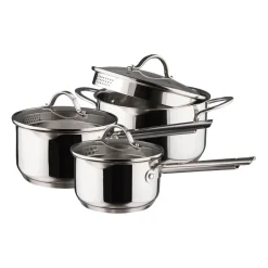 Outlet Dorre Kosmo saucepan set 3 pieces, Stainless steel Silver-coloured