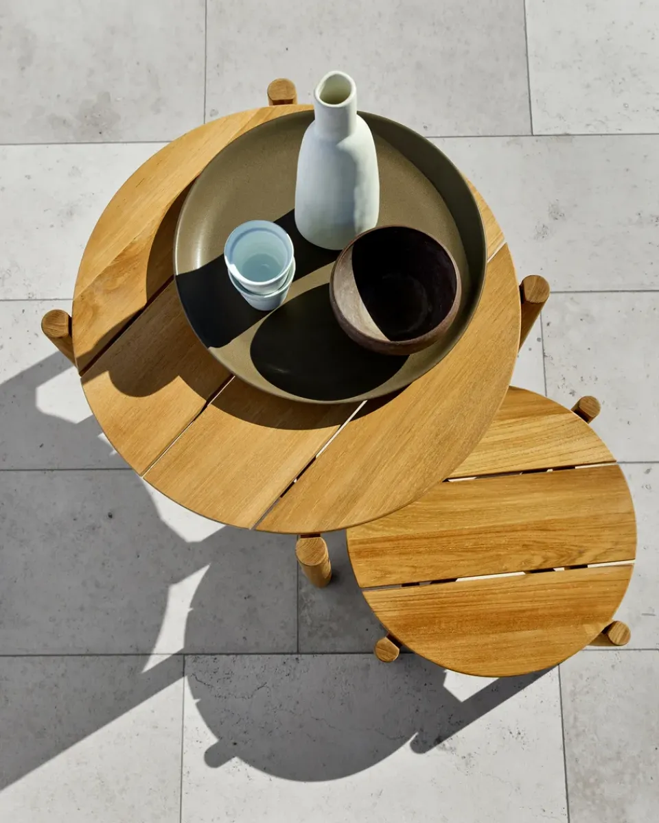 Online Skargaarden Koster lounge table small Ø42 cm, Teak Brown
