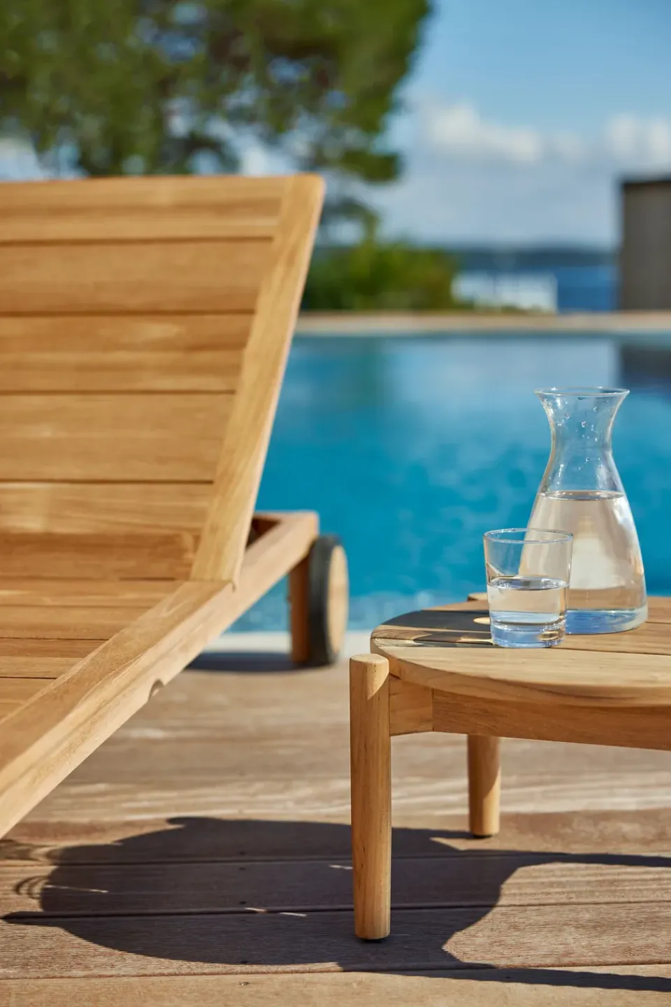 Online Skargaarden Koster lounge table small Ø42 cm, Teak Brown