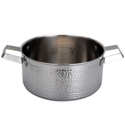 Cooking Pots & Casserole Dishes^Vargen & Thor Kroma hammered chrome plated casserole pot with lid, Pixel. 4 L Silver-coloured