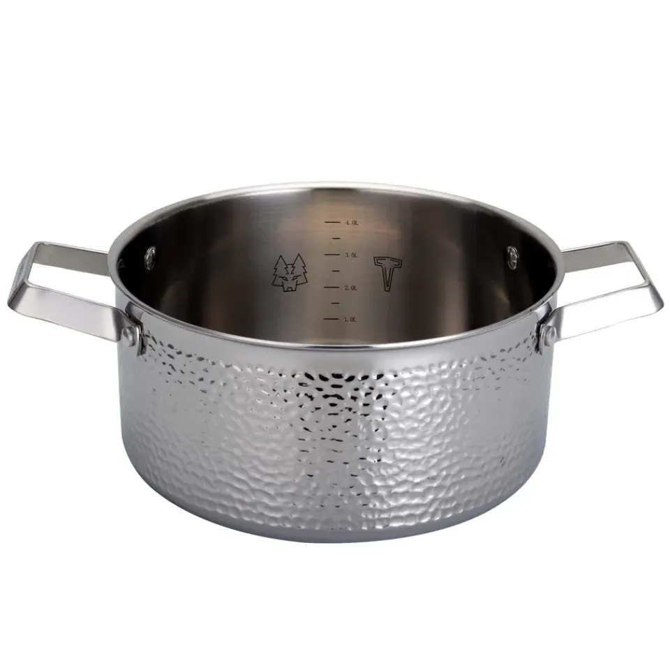 Cooking Pots & Casserole Dishes^Vargen & Thor Kroma hammered chrome plated casserole pot with lid, Pixel. 4 L Silver-coloured