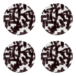 Coasters^Åry Home Kryss coaster Ø11 cm 4-pack, Black-white BlackWhite