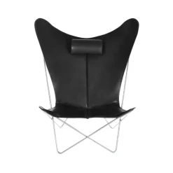 Armchairs & Footstools^OX Denmarq KS Chair bat armchair, Leather . stainless steel stand Black