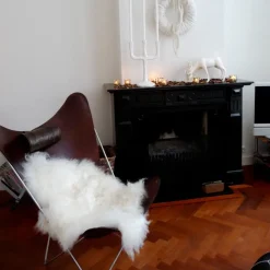 Armchairs & Footstools^OX Denmarq KS Chair bat armchair, Leather . stainless steel stand Black