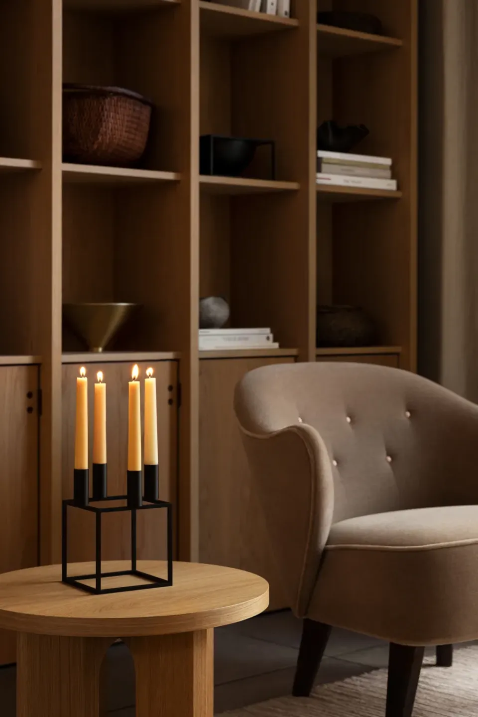 Advent Candle Holders^Audo Copenhagen Kubus 4 candle holder, Black