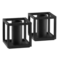 Sale Audo Copenhagen Kubus Micro candle holder 2-pack, Black