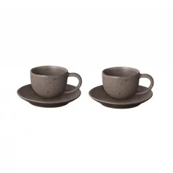 Glögg & Mulled Wine Mugs|Espresso Cups^Blomus Kumi espresso cup with saucer 6 cl 2-pack, Espresso Brown