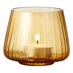 Bitz Kusintha tea light holder 7.5 cm 2-pack, Amber Yellow