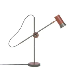 Desk Lamps^Konsthantverk Kusk table lamp, Iron oxide/ leather Brown