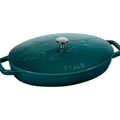 Clearance STAUB La Mer oval casserole dish - three layered enamel, 32 cm Turquoise