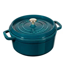 Cast Iron Casserole Pots^STAUB La Mer round casserole dish - three layered enamel, 3.8 l Blue
