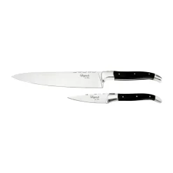 Discount Hâws Laguiole By bowl & chef's knife set 2-piece, Black Wood BlackSilver-coloured