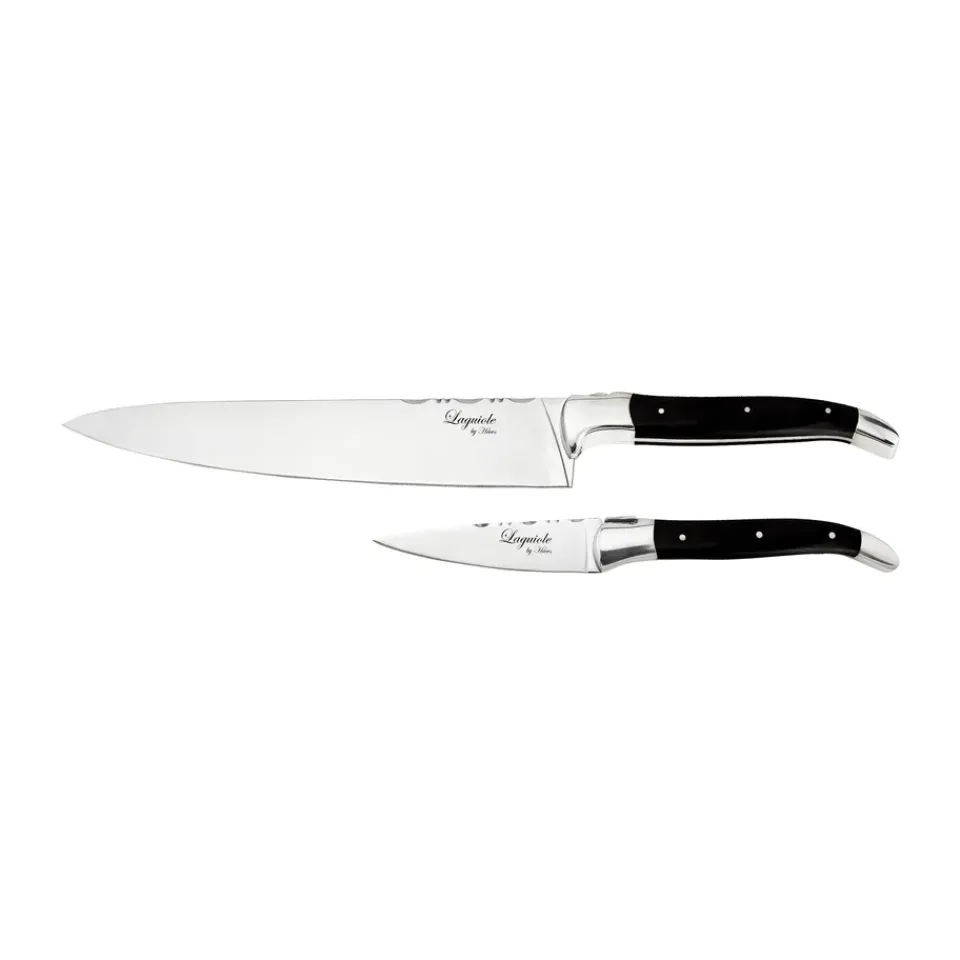 Discount Hâws Laguiole By bowl & chef's knife set 2-piece, Black Wood BlackSilver-coloured