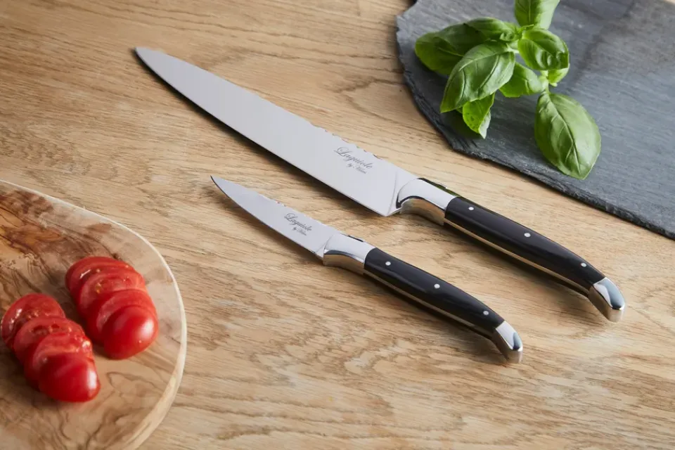 Discount Hâws Laguiole By bowl & chef's knife set 2-piece, Black Wood BlackSilver-coloured