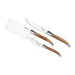 Outlet Hâws Laguiole By cheese knife set 3-piece, Olive BrownSilver-coloured