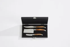 Outlet Hâws Laguiole By cheese knife set 3-piece, Olive BrownSilver-coloured