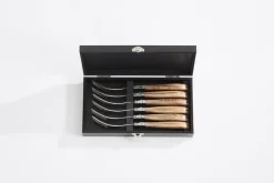 Other Knives^Hâws Laguiole By grill knife 6-pack, Olive BrownSilver-coloured