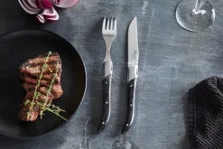New Hâws Laguiole By grill knife 6-pack, Black Wood BlackSilver-coloured