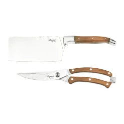 New Hâws Laguiole By knife set 2-piece, Olive BrownSilver-coloured