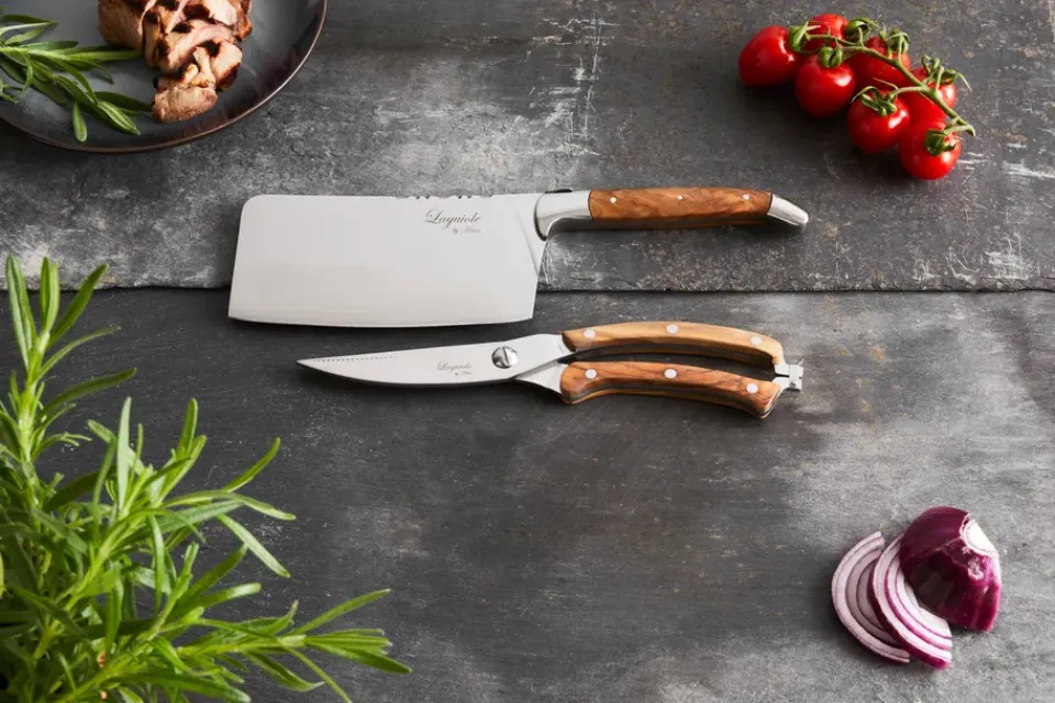 New Hâws Laguiole By knife set 2-piece, Olive BrownSilver-coloured