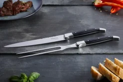 Knife Sets^Hâws Laguiole By 2-piece carving set, Black Wood BlackSilver-coloured
