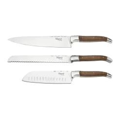 Knife Sets^Hâws Laguiole By 3-piece chef's knife set, Oak BrownSilver-coloured