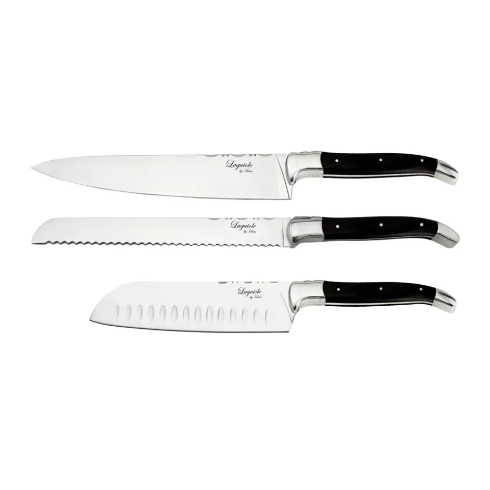 Sale Hâws Laguiole By 3-piece chef's knife set, Black Wood BlackSilver-coloured