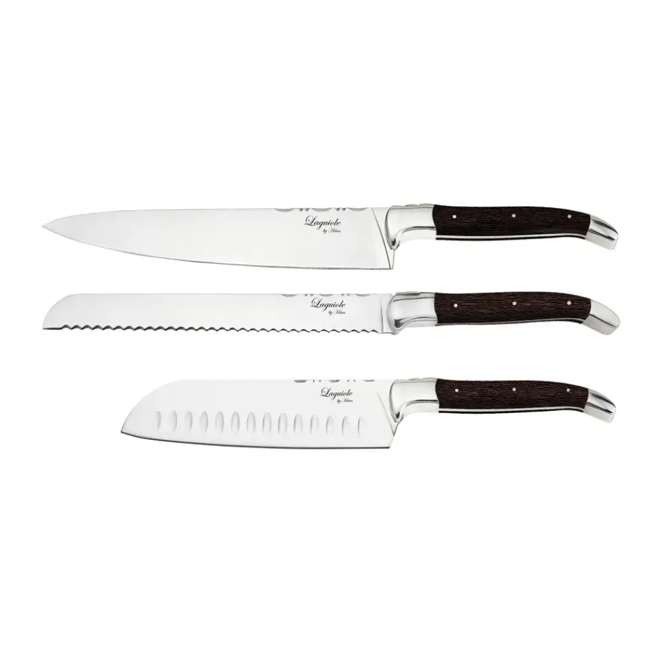 Sale Hâws Laguiole By 3-piece chef's knife set, Wenge BrownSilver-coloured