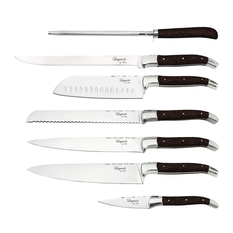 Knife Sets^Hâws Laguiole By 7-piece chef's knife set, Wenge BrownSilver-coloured