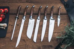 Knife Sets^Hâws Laguiole By 7-piece chef's knife set, Wenge BrownSilver-coloured