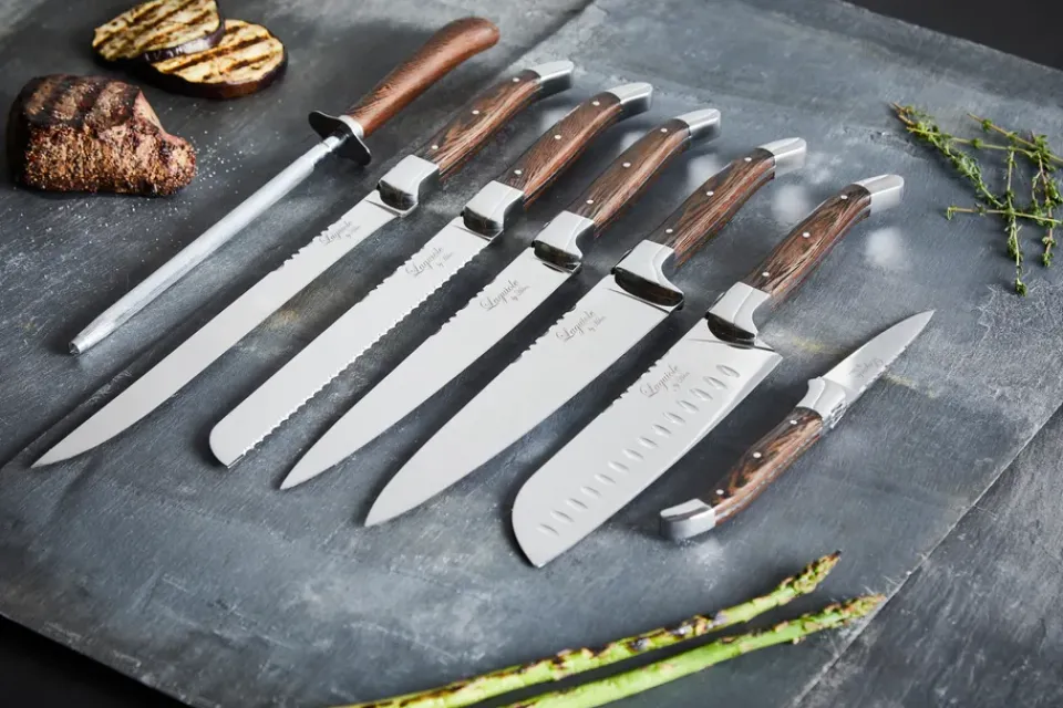 Knife Sets^Hâws Laguiole By 7-piece chef's knife set, Wenge BrownSilver-coloured