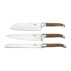 Knife Sets^Hâws Laguiole By 3-piece chef's knife set, Olive BrownSilver-coloured