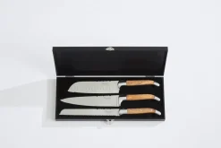 Knife Sets^Hâws Laguiole By 3-piece chef's knife set, Olive BrownSilver-coloured