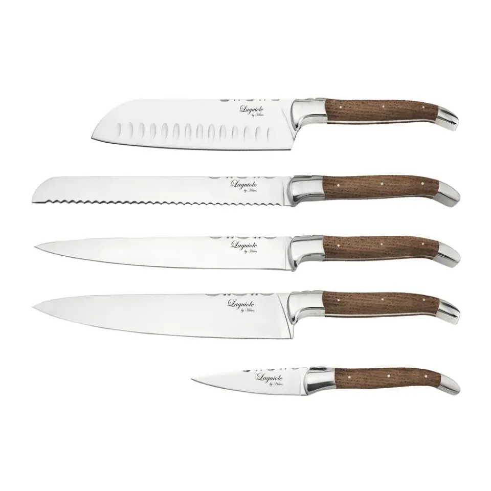 Knife Sets^Hâws Laguiole By 5-piece kitchen knife set, Oak BrownSilver-coloured