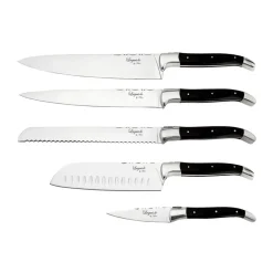 Outlet Hâws Laguiole By 5-piece kitchen knife set, Black Wood BlackSilver-coloured