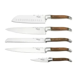Knife Sets^Hâws Laguiole By 5-piece kitchen knife set, Olive BrownSilver-coloured