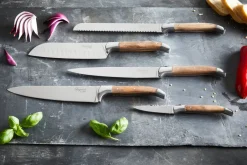 Knife Sets^Hâws Laguiole By 5-piece kitchen knife set, Olive BrownSilver-coloured