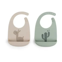 Bibs^Done by deer Lalee Bib 2-Pack, Sand green BeigeGreen
